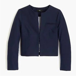 Collarless Cropped Jacket